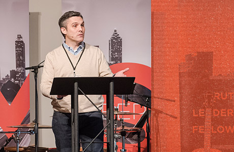 Aaron Menikoff speaking at the Feed My Sheep conference